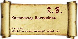 Koronczay Bernadett névjegykártya